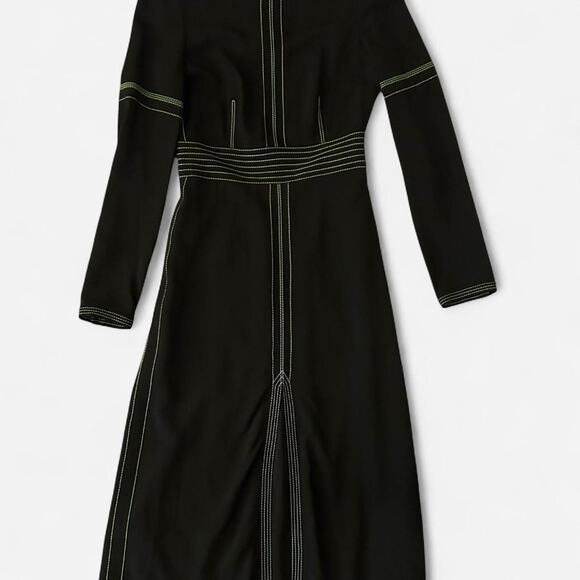 Burberry Black & Neon Green Dress Size 4 - Picture 1 of 9